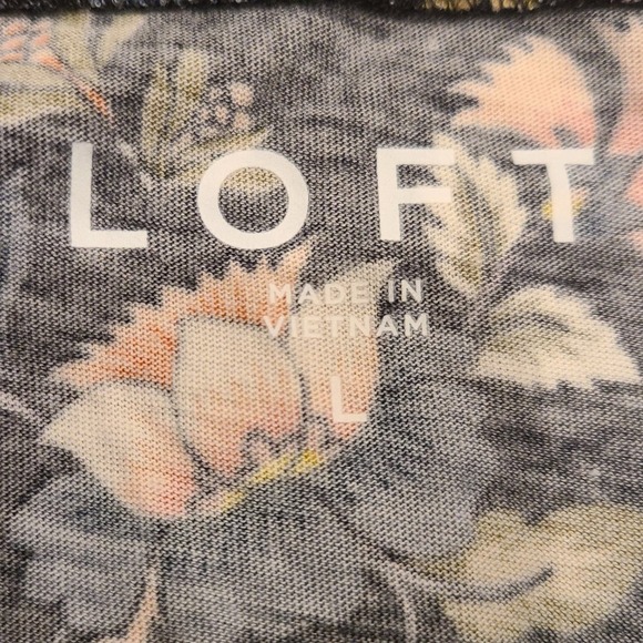 Floral Long Sleeved Top Shirt LOFT Large - Picture 5 of 6